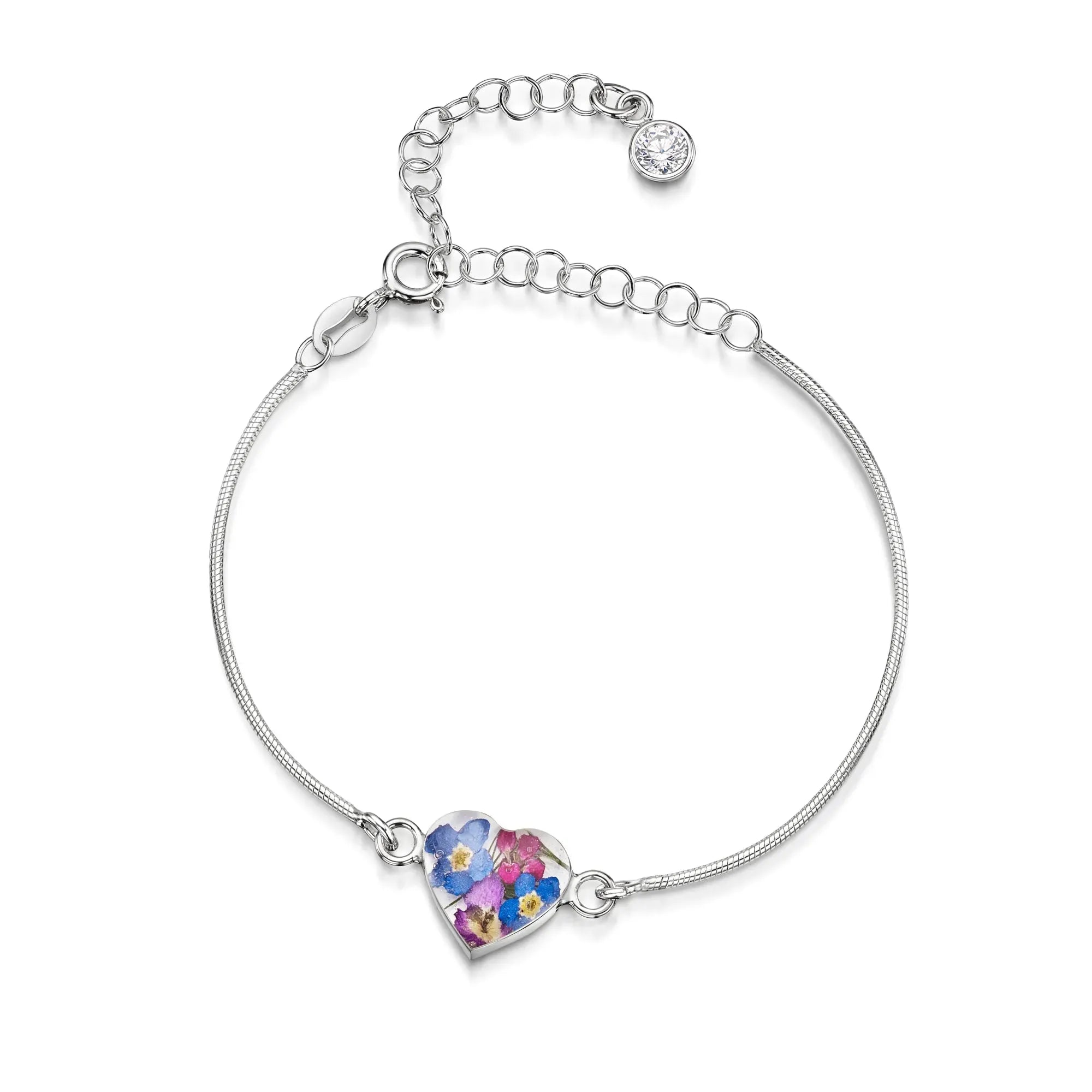 Gepersonaliseerde armbanden van sterling zilver met geboortesteen en bloem | Krijsende Violet®