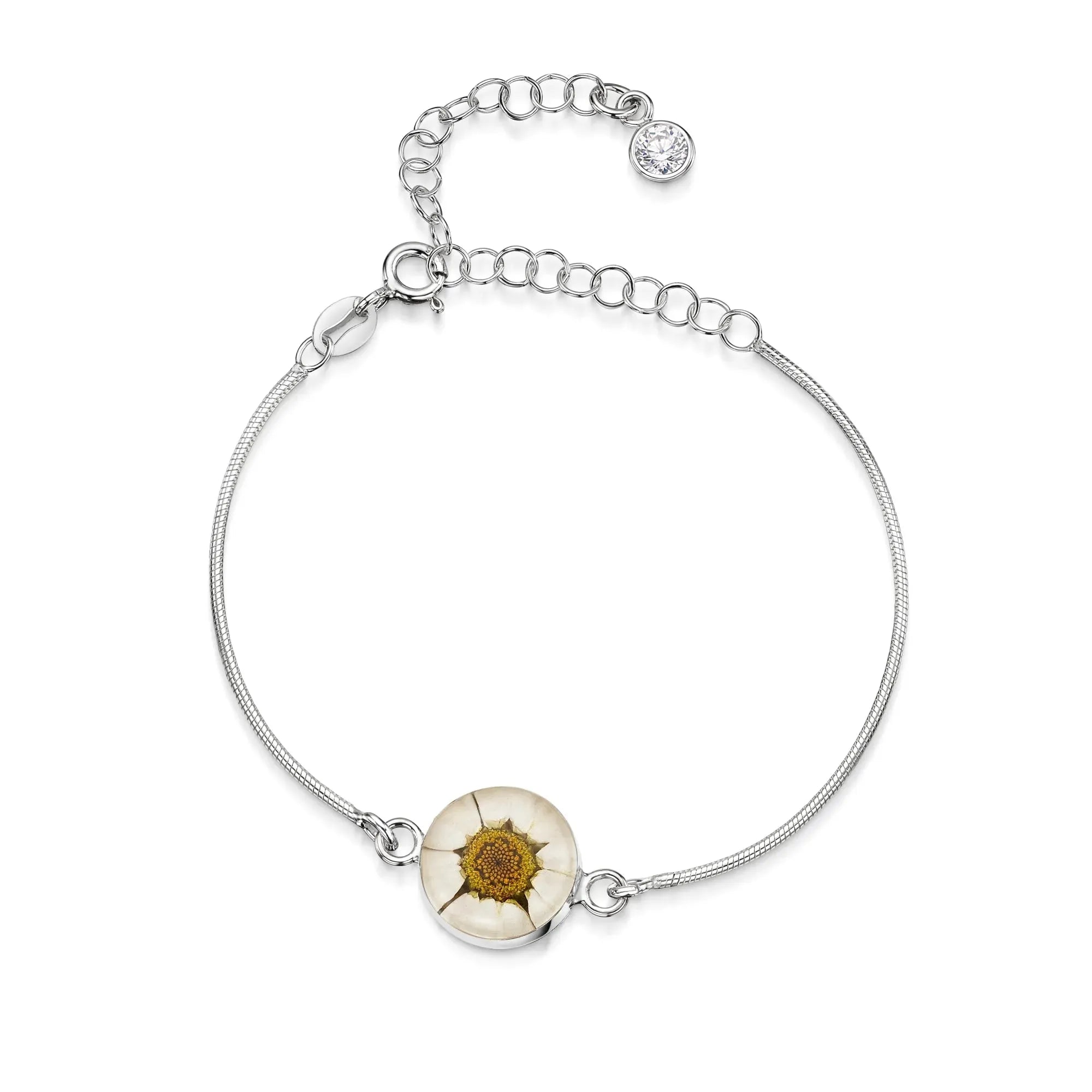 Gepersonaliseerde armbanden van sterling zilver met geboortesteen en bloem | Krijsende Violet®