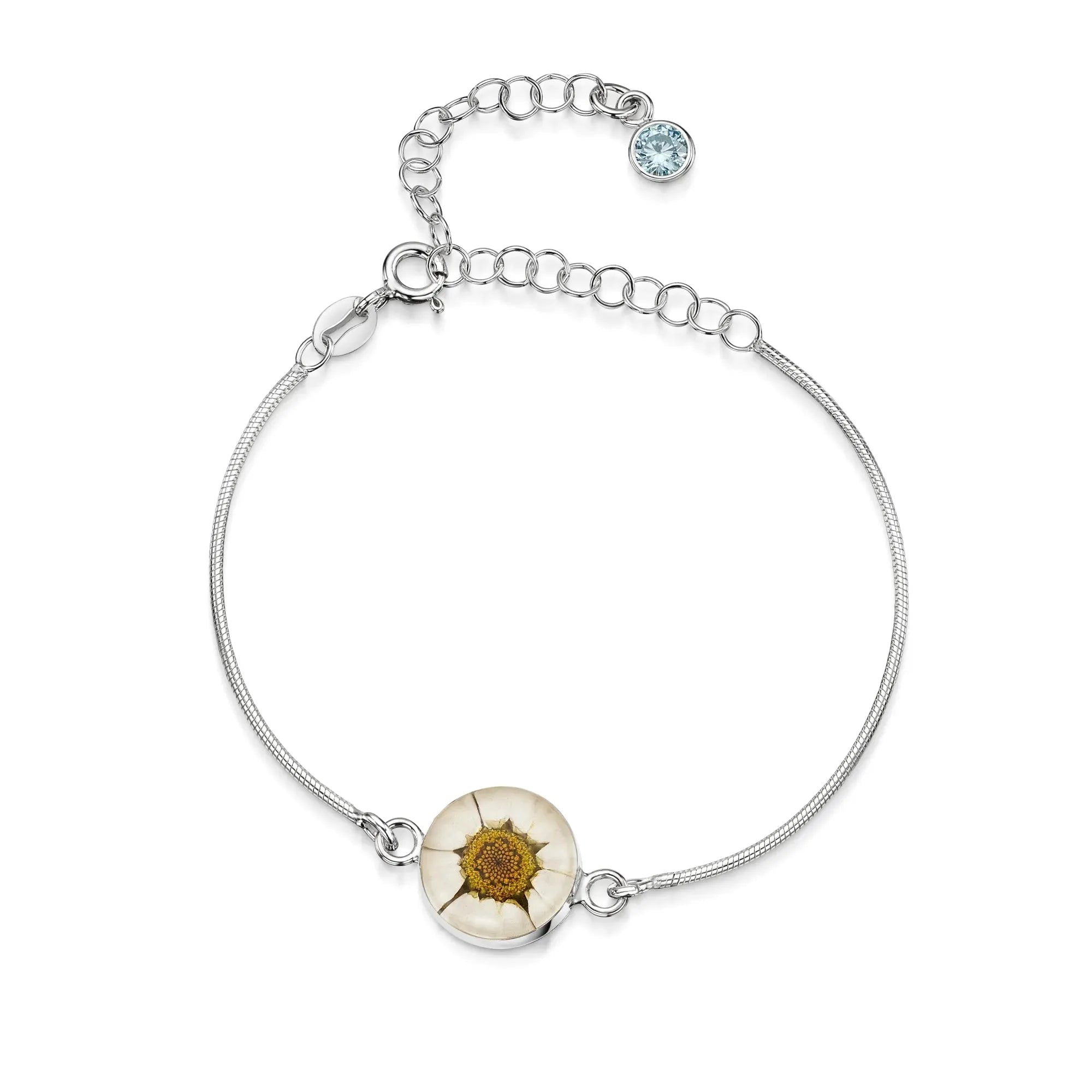 Gepersonaliseerde armbanden van sterling zilver met geboortesteen en bloem | Krijsende Violet®