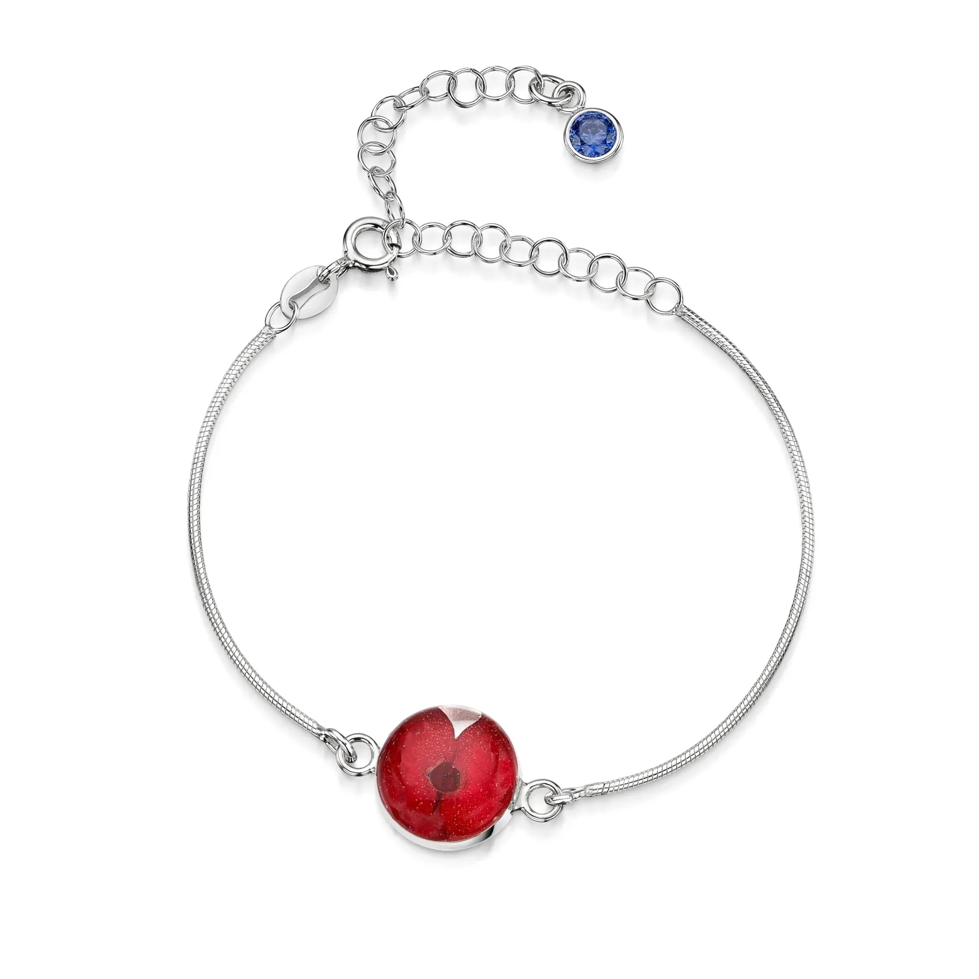 Gepersonaliseerde armbanden van sterling zilver met geboortesteen en bloem | Krijsende Violet®