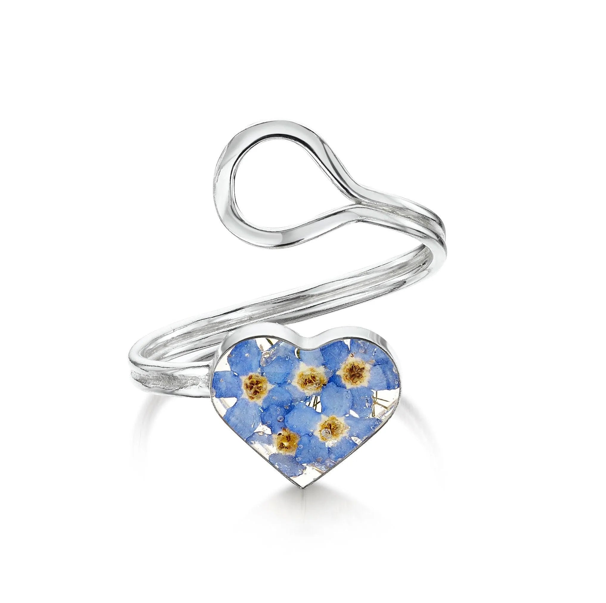 Forget-me-not ring by Shrieking Violet® Sterling silver adjustable size ring with forget me not flowers. Ideal gift for mothers day, mums birthday