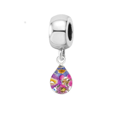 Dije de flor real hecho a mano | Plata esterlina | Se adapta a las pulseras de dijes más populares