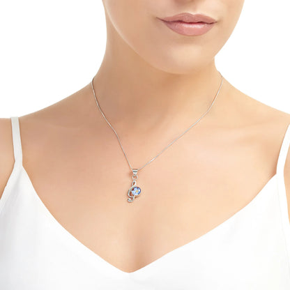 Collar de plata con flor de nomeolvides y clave de sol | Shrieking Violet®