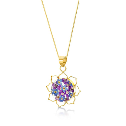 Colgante de flor de loto Purple Haze en plata de ley | Shrieking Violet®