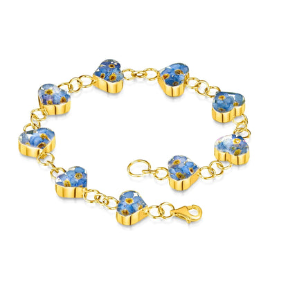 Pulseira Forget-Me-Not Heart - Opções de prata esterlina e banhada a ouro