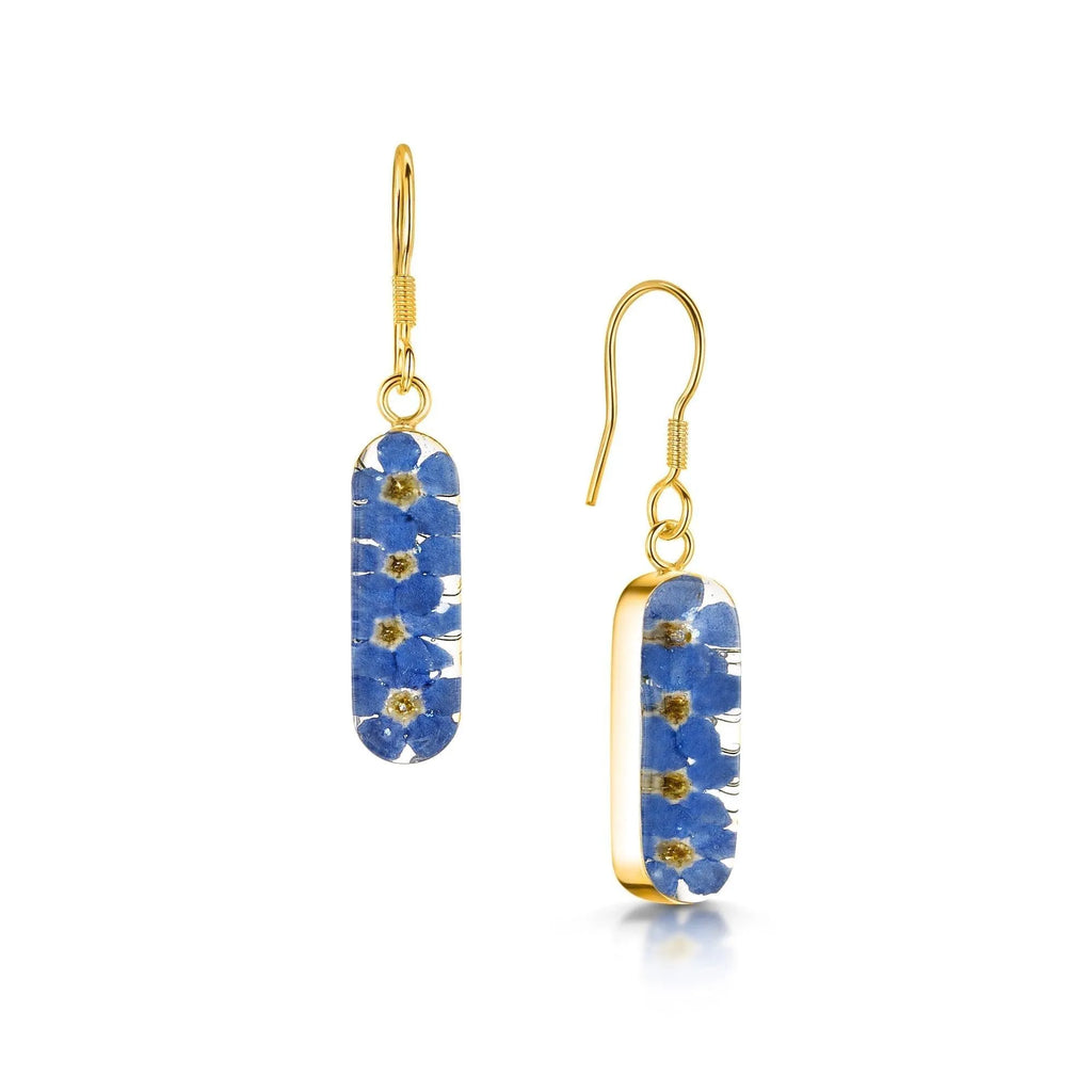 Forget-me-not drop earrings 'Leela' vertical bar