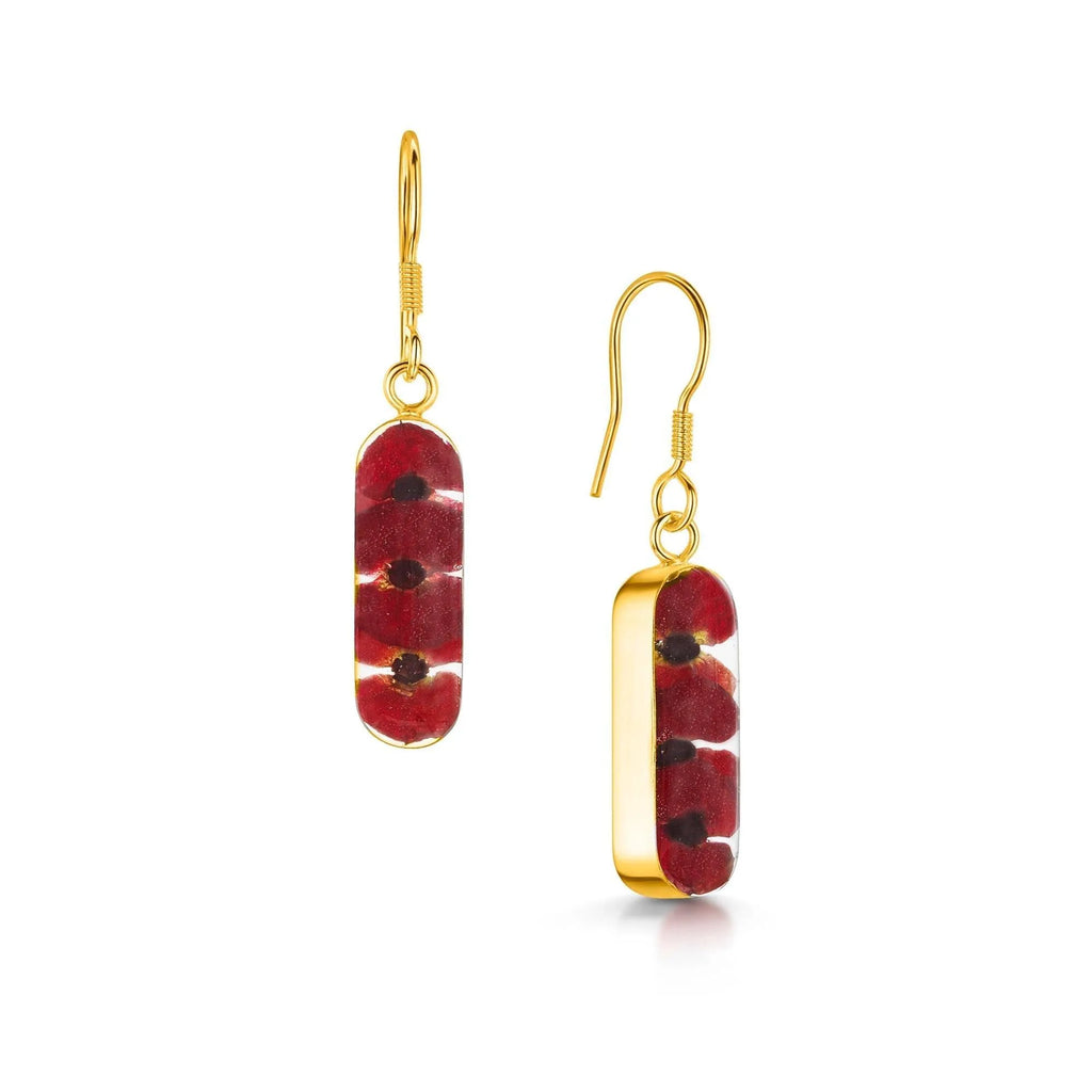 Poppy drop earrings 'Leela' vertical bar