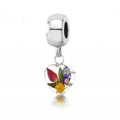 Dije de flor real hecho a mano | Plata esterlina | Se adapta a las pulseras de dijes más populares