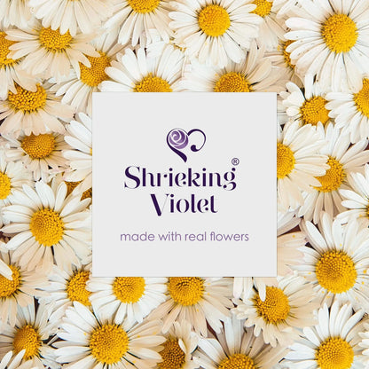Daisy oorbellen met sterling zilveren omlijsting. Handgemaakt door Shrieking Violet®