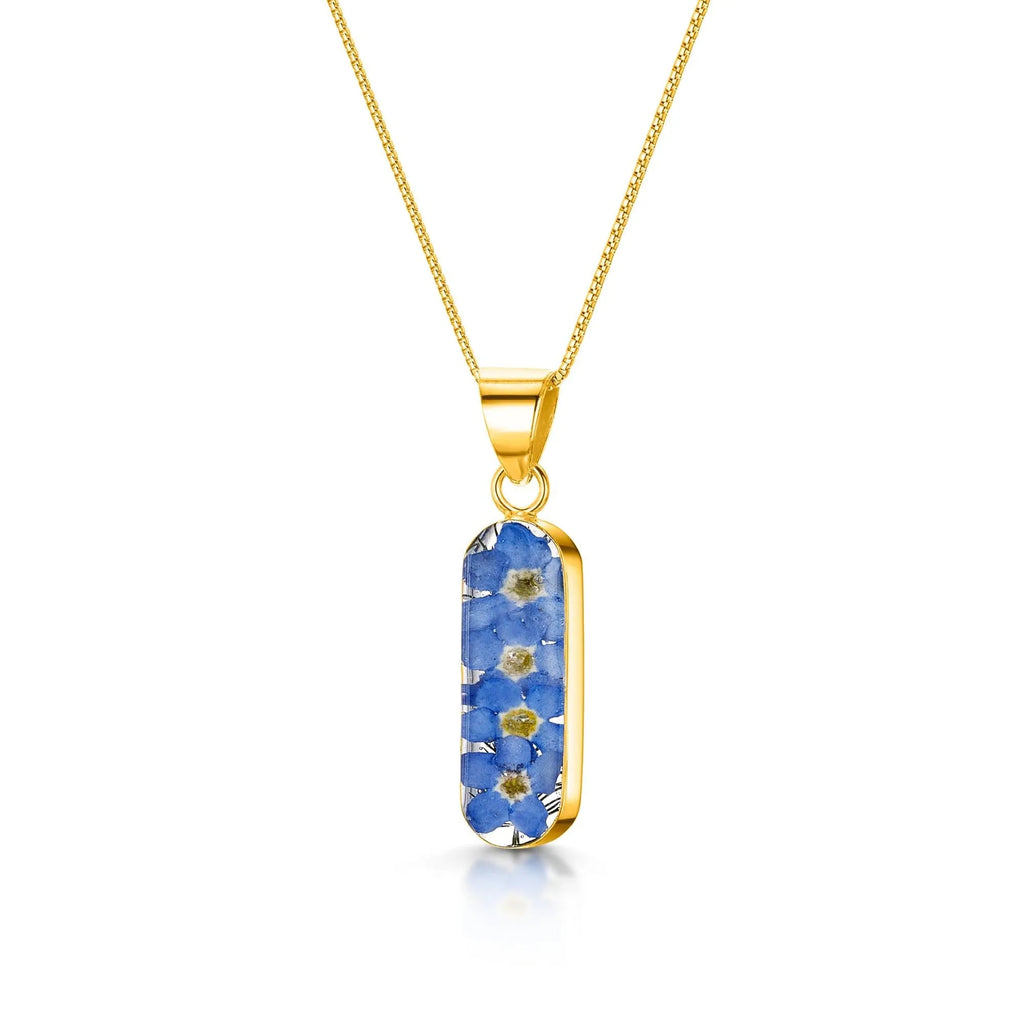 Forget me not necklace 'Leela' vertical bar pendant