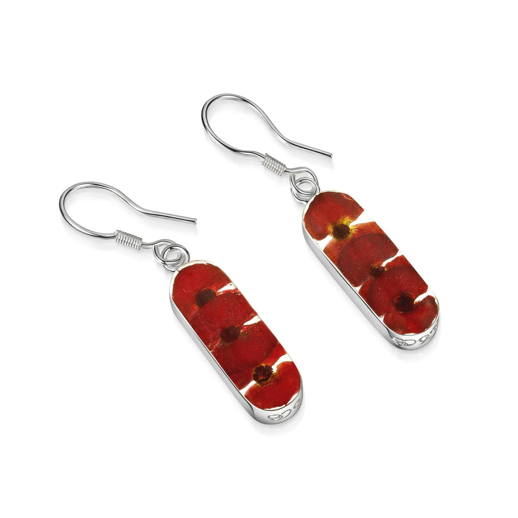 Poppy drop earrings 'Leela' vertical bar