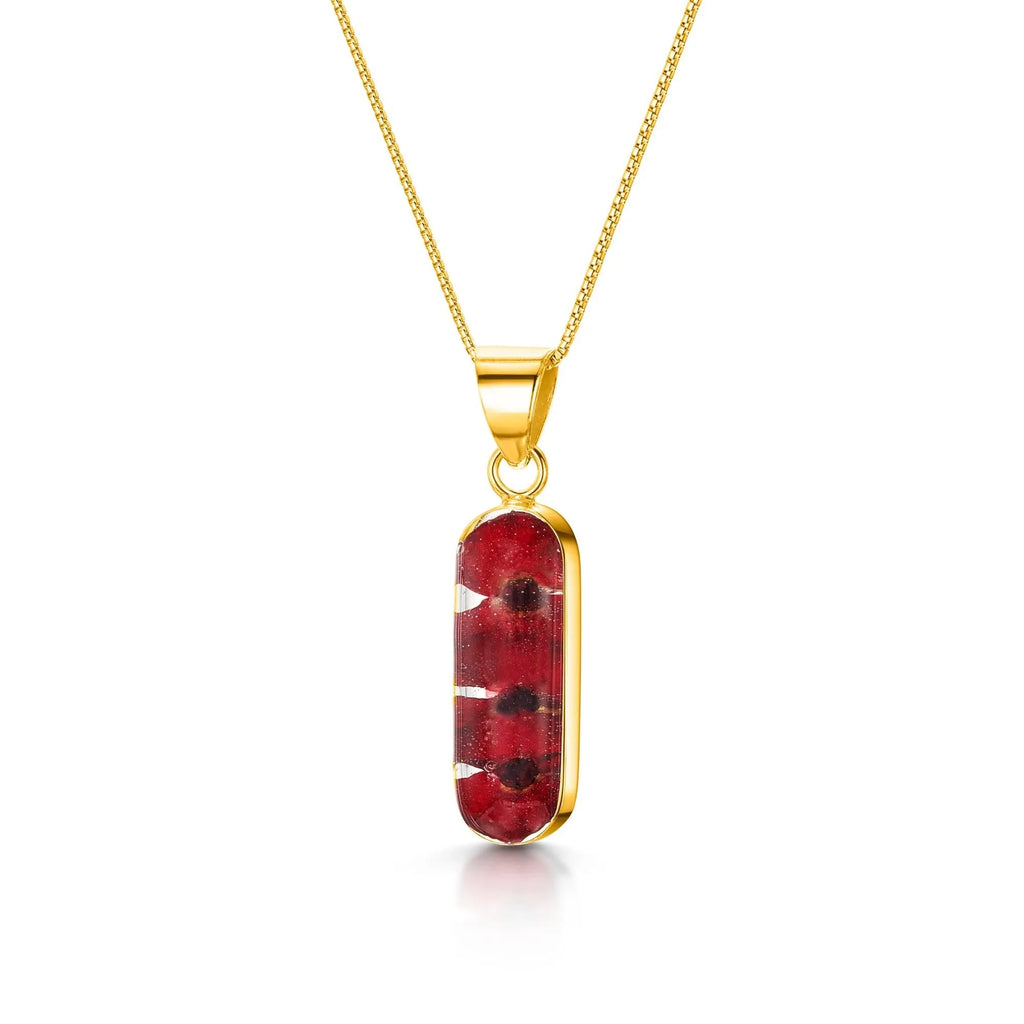 Poppy necklace 'Leela' vertical bar pendant