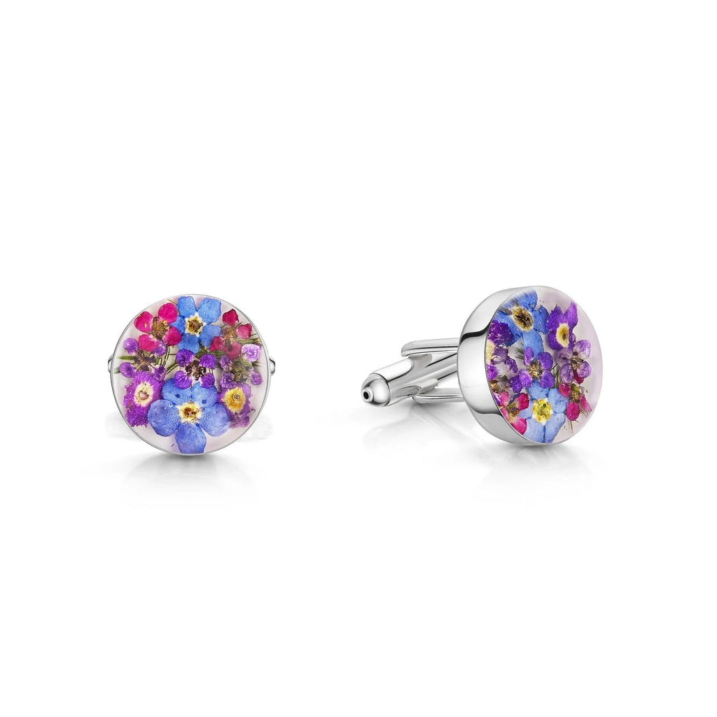 Purple flower Cufflinks by Shrieking Violet®