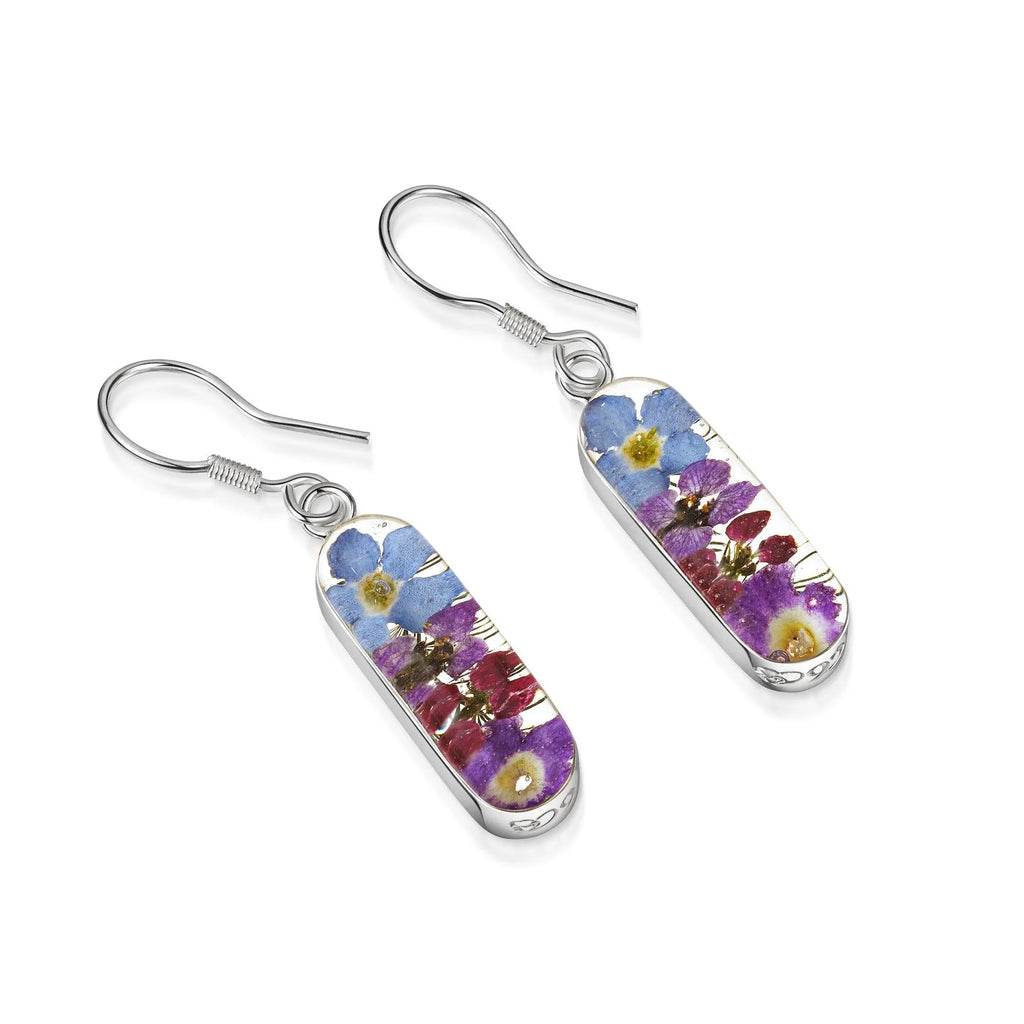 Purple haze drop earrings 'Leela' vertical bar