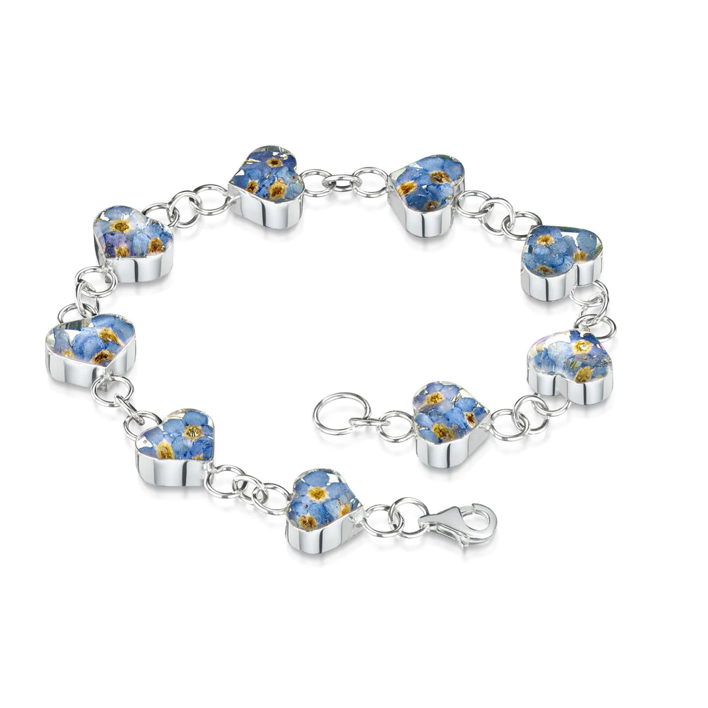 Silver Bracelet - Forget-me-not - Heart