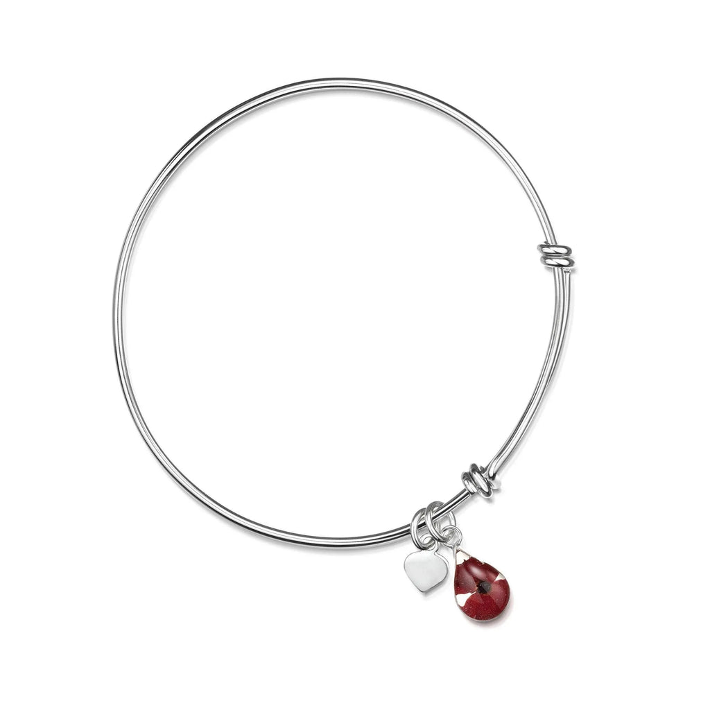 Silver Circle Bangle (adjustable) - Poppy