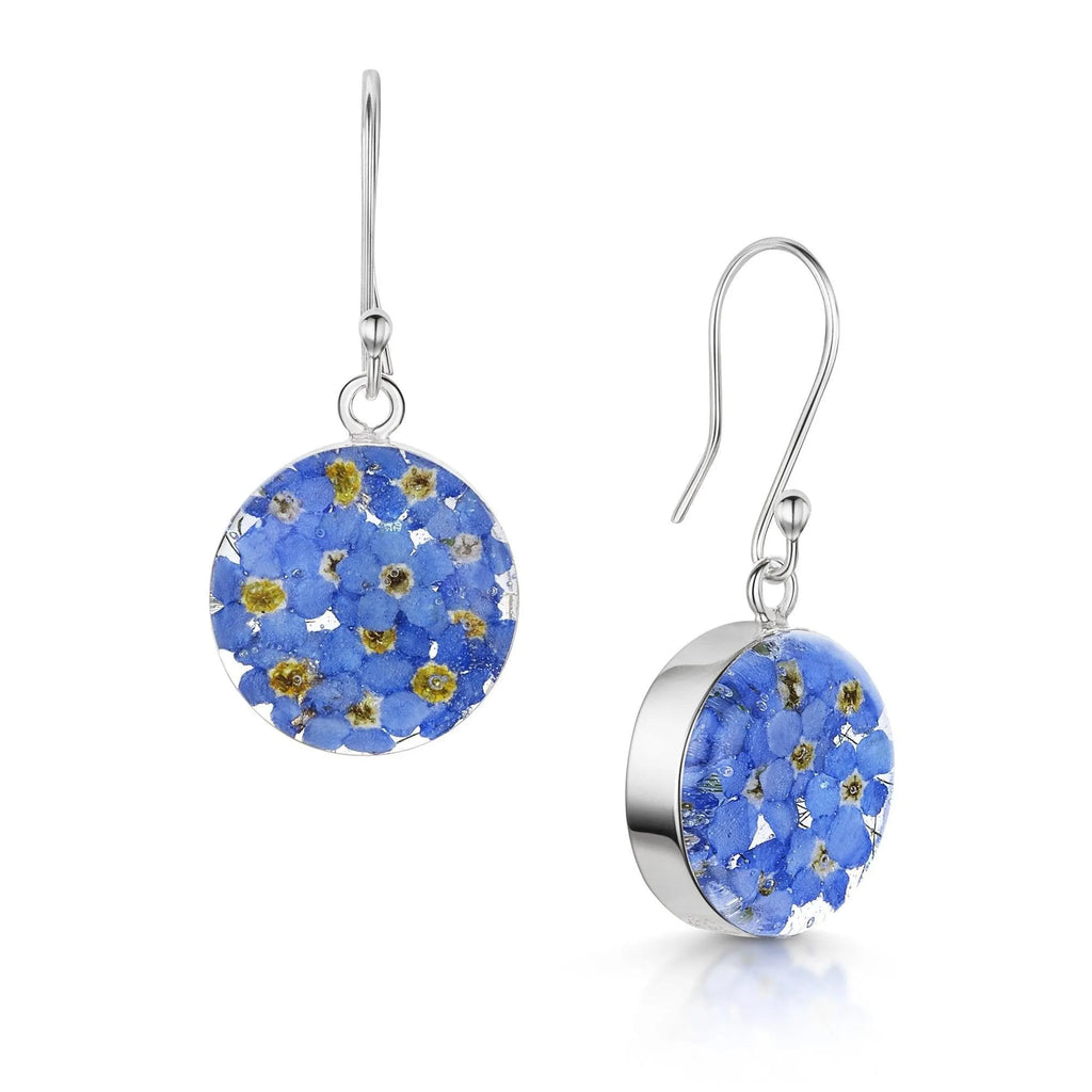 Silver Earrings - Forget-me-not - Full Moon