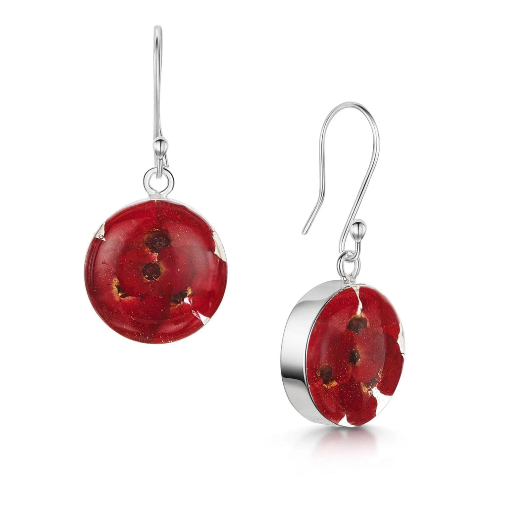 Silver Earrings - Poppy - Full Moon (round)