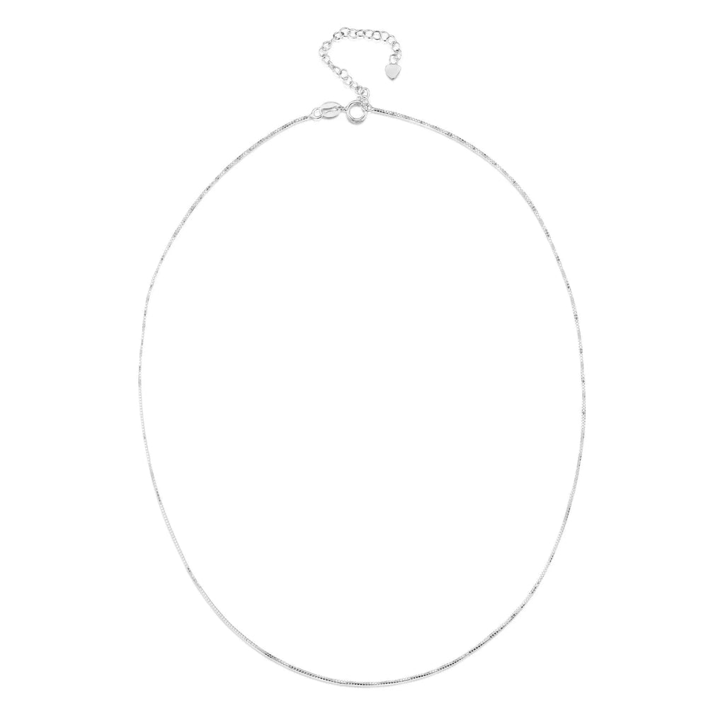 Silver Necklace - Forget-me-not- Tapered Oval