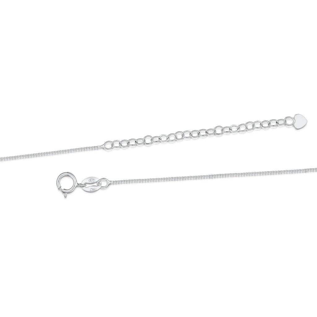 Silver Necklace - Forget-me-not- Tapered Oval