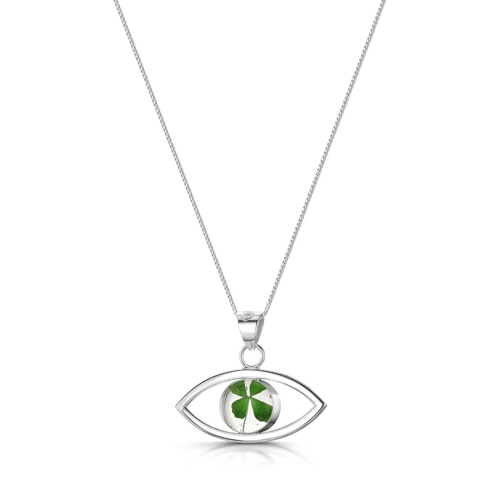 Silver Pendant - Four-leaf Clover - Lucky Eye