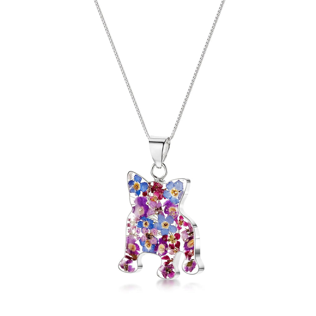 Silver Pendant - Purple haze - French Bulldog