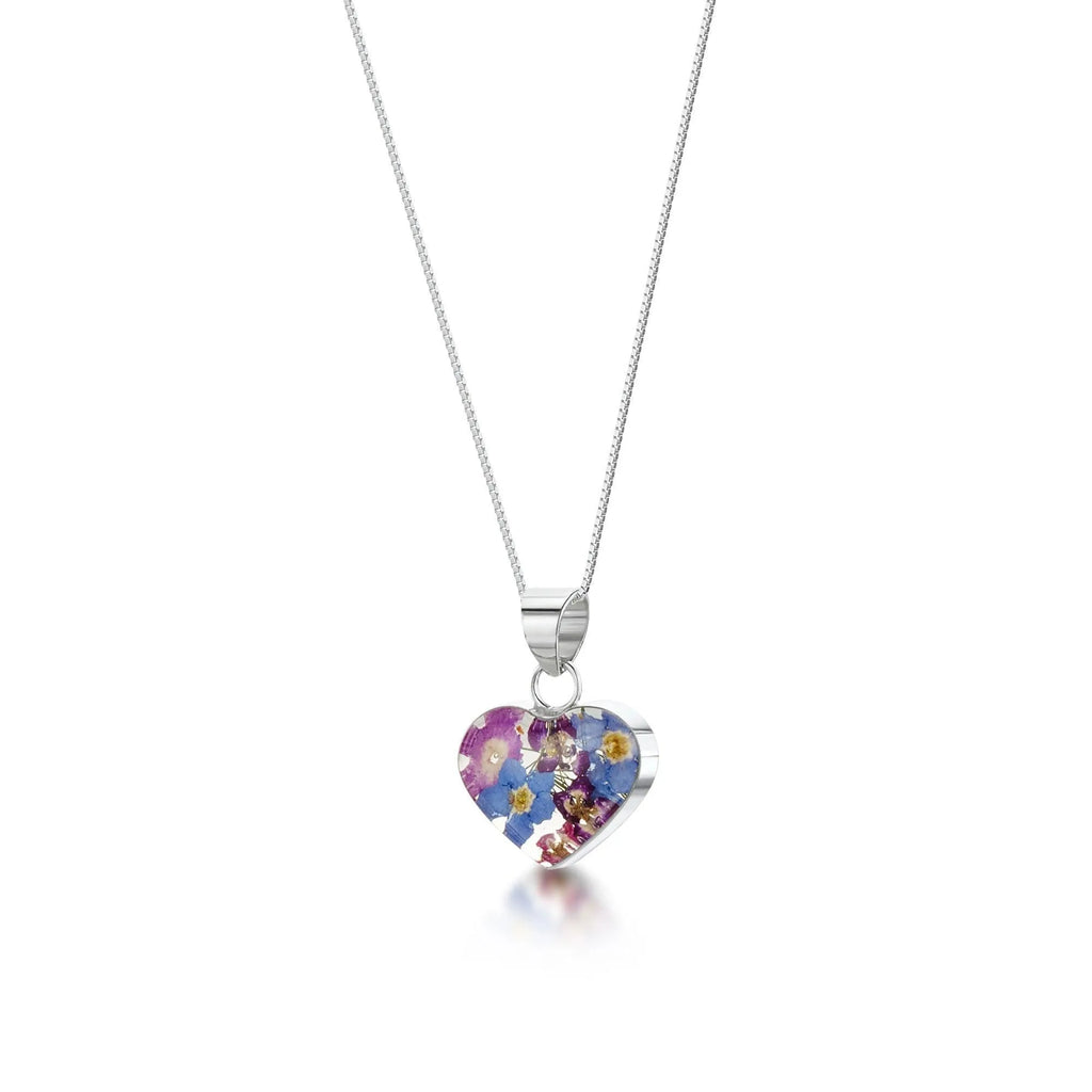 Silver Pendant - Purple Haze - Sm Heart